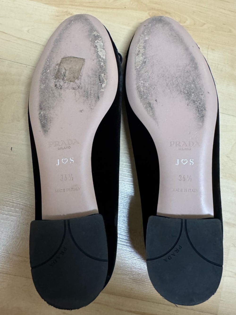 Like New Prada Black Velvet Bow Ballet Flats 36.5 - Picture 5 of 5